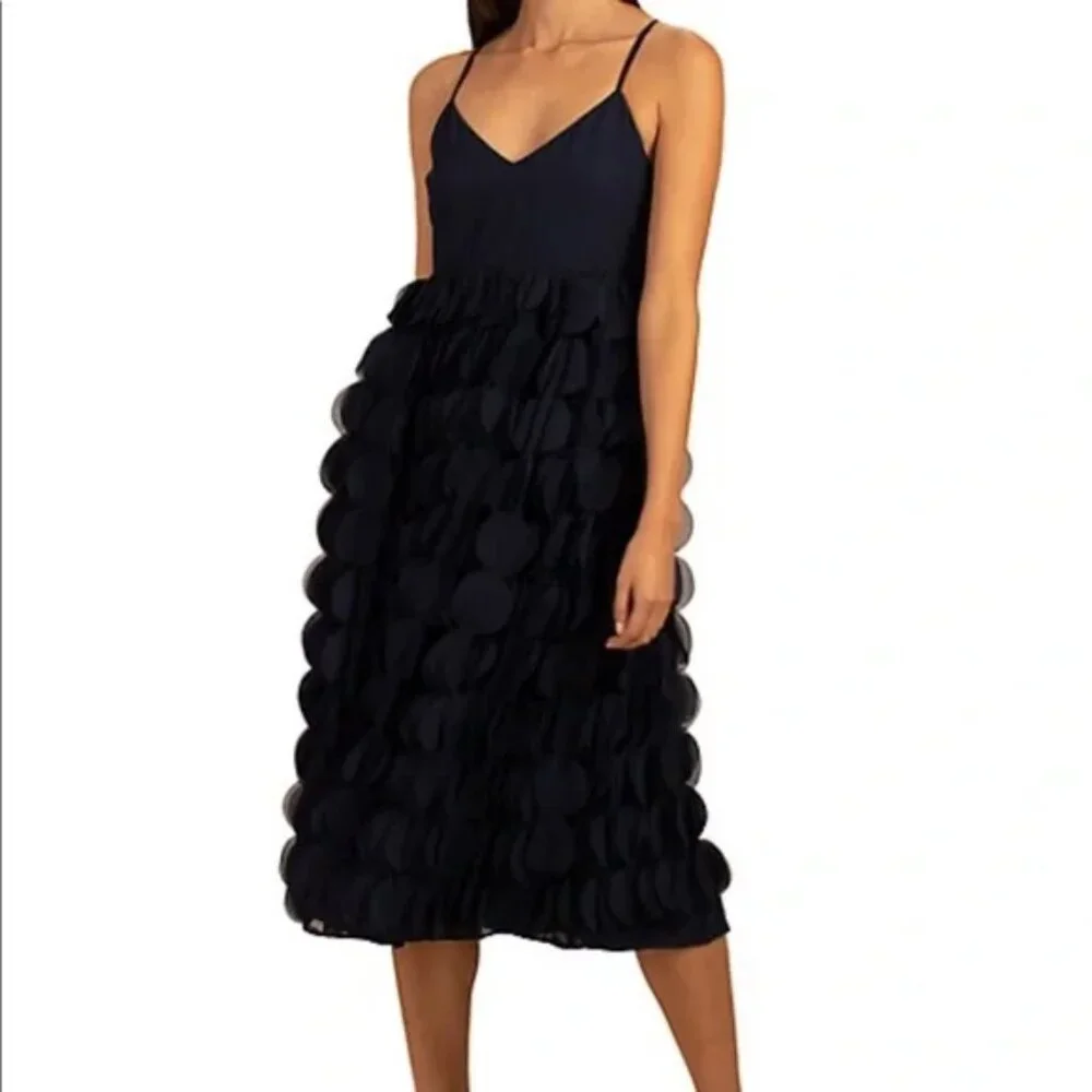 NWT Trina Turk Carolina Circular Applique Midi-Dress - Indigo (Women's Size 4) - Picture 2 of 9